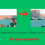 Shopify Savor Theme mega menu converted to dropdown menu example